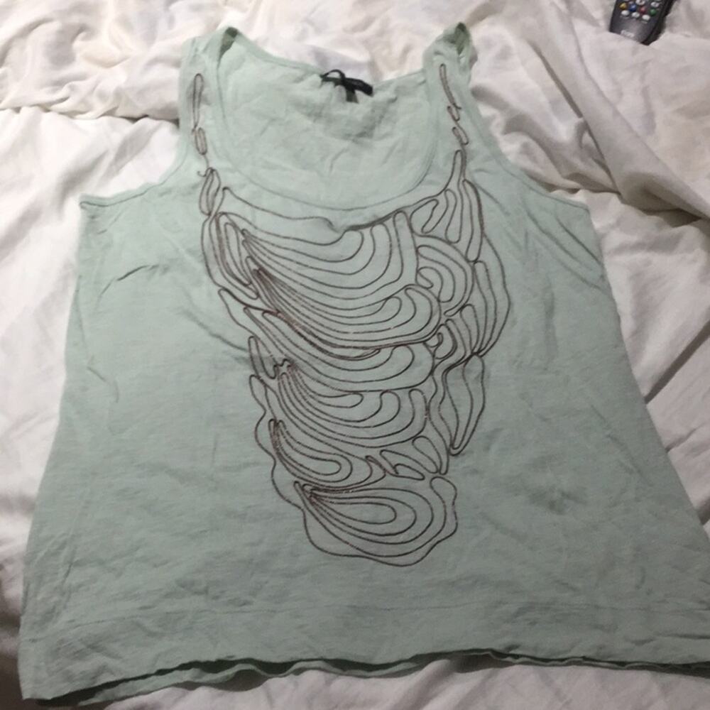 Banana Republic mint M metallic front top nwot